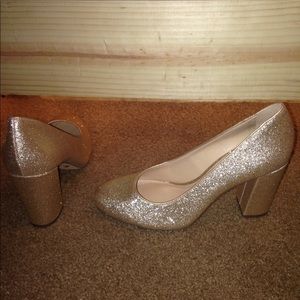 gold glitter heels